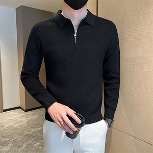 店主风小伙男士秋冬半拉链翻领纯色毛衣打底衫301A-1/M85/P58图片