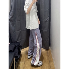 美式高街hiphop速干拼接运动微喇休闲裤货号K2315P45，男装休闲裤，电商A063