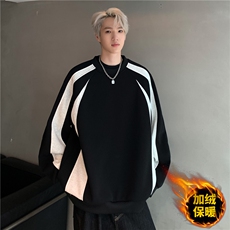 圆领卫衣男女秋冬光板长袖宽松oversize痞帅加绒外套MY085-P60，男装卫衣，电商C307