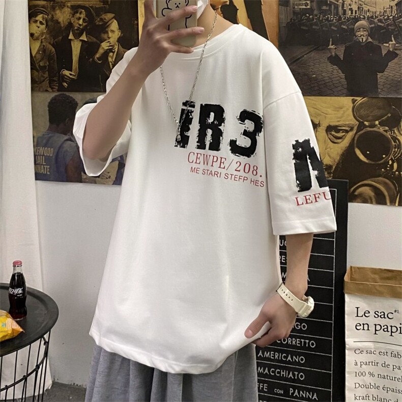 2021夏季流行短袖t恤男潮流港风半袖衫A210-A8328-P28图片