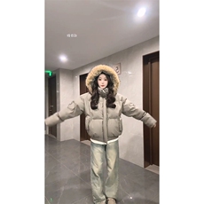 现货三防重磅硬挺boxy短款羽绒棉衣座山雕大毛毛领PU皮棉服外套冬，男装棉衣，电商A486-1