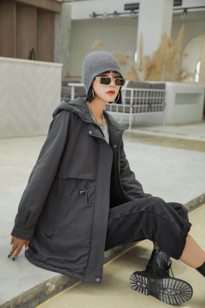 【现货】新款秋冬款加厚宽松可收腰显瘦拉链外套，其它，得瑟空间