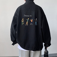 牛仔夹克男大码牛仔外套男茄克NJ77043-P60，男装夹克，电商A040