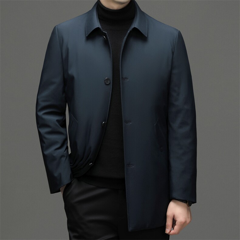 羽绒服冬季新款中年男士商务休闲爸爸装上衣立领加厚保暖外套男装,男装羽绒服,电商B212（原钱塘6029）