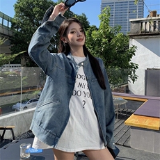 NZ068-100高级感做旧牛仔长袖外套女显瘦别致外搭开衫夹克潮，男装工装外套，星座911-3