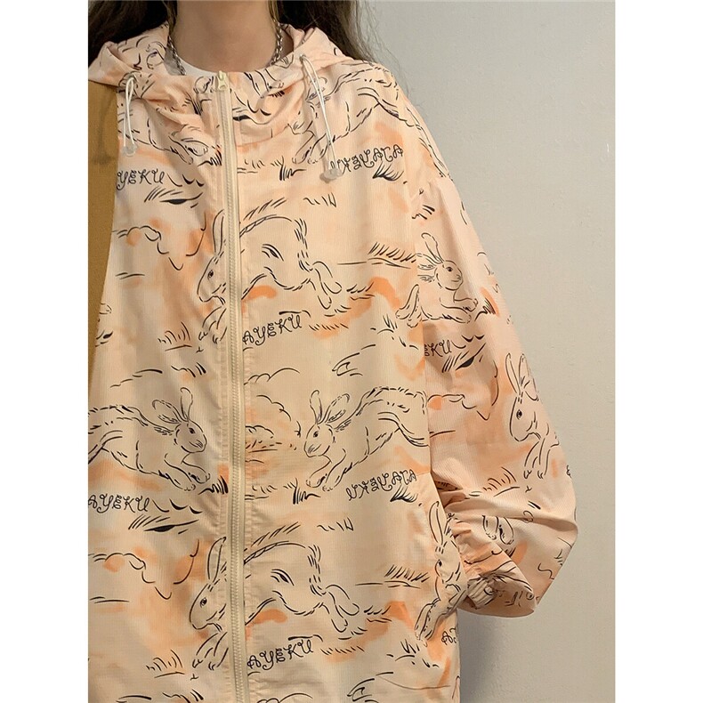 2025夏季新款动物连帽宽松情侣防晒衣F168/P69，女装防晒衣，星座202-3