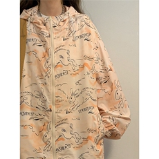 2025夏季新款动物连帽宽松情侣防晒衣F168/P69，女装防晒衣，星座202-3