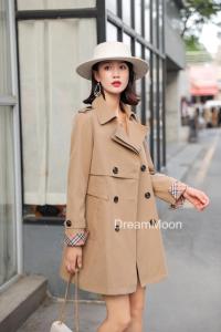 2021年秋季新款中长款风衣修身显瘦外套,女装风衣,梦中秋月