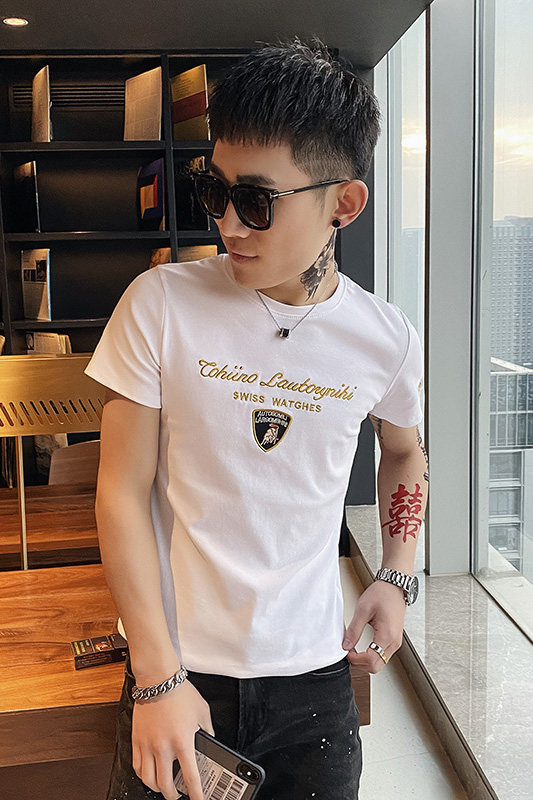 312A-7303-P35新款社会小伙短袖T恤修身男士潮流半袖体恤B,男装T恤,星座312A-5