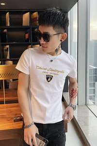 312A-7303-P35 新款社会小伙短袖T恤修身男士潮流半袖体恤B图片