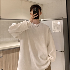 立体纯色方格花纹面料卫衣男：聚酯纤维95%氨纶5%WY77050P38控58，男装卫衣，星座227-7