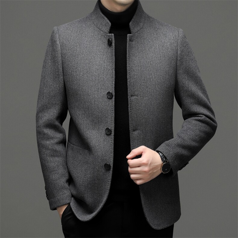 简约双面尼外套中青年男士冬季新款时尚休闲XL-AL--W2308-P220,男装毛呢大衣,钱塘6003（原4033）