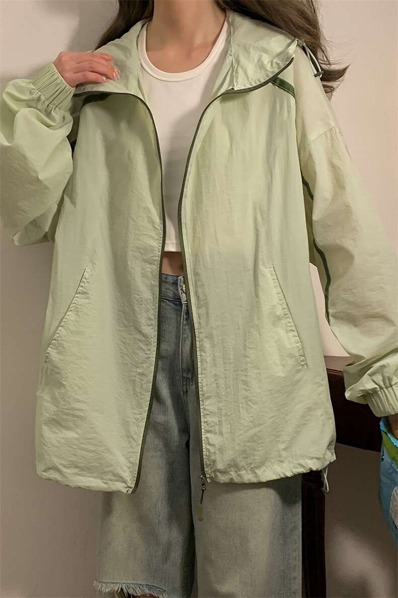 中性风黄灯连帽滚边设计防晒衣女潮牌防晒服男FS77005P45控68,男装夹克,星座226-1