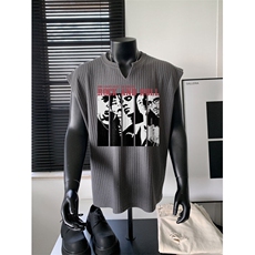 XZ809A/BXXX16/P35/控48美式V领印花背心T恤，男装背心/马甲，星座809A(原222-1)