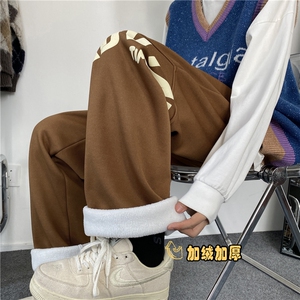 2024菠萝格重磅加绒宽松休闲裤发泡印花B315-K23404JR-p55控68图片