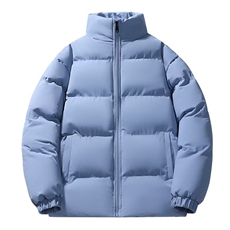 时尚棉服男女款冬季纯色百搭情侣保暖棉衣加厚款立领面包服，男装棉衣，星座1013