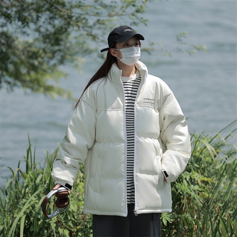 冬季港风纯色立领皮棉衣防风加绒加厚拼色加厚棉衣外套MY6083P85，男装棉衣，电商A128