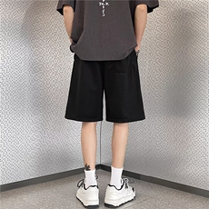 宽松型短裤男士夏季2025新款青少年运动裤潮牌宽松男生五分裤子潮，男装牛仔裤，星座506