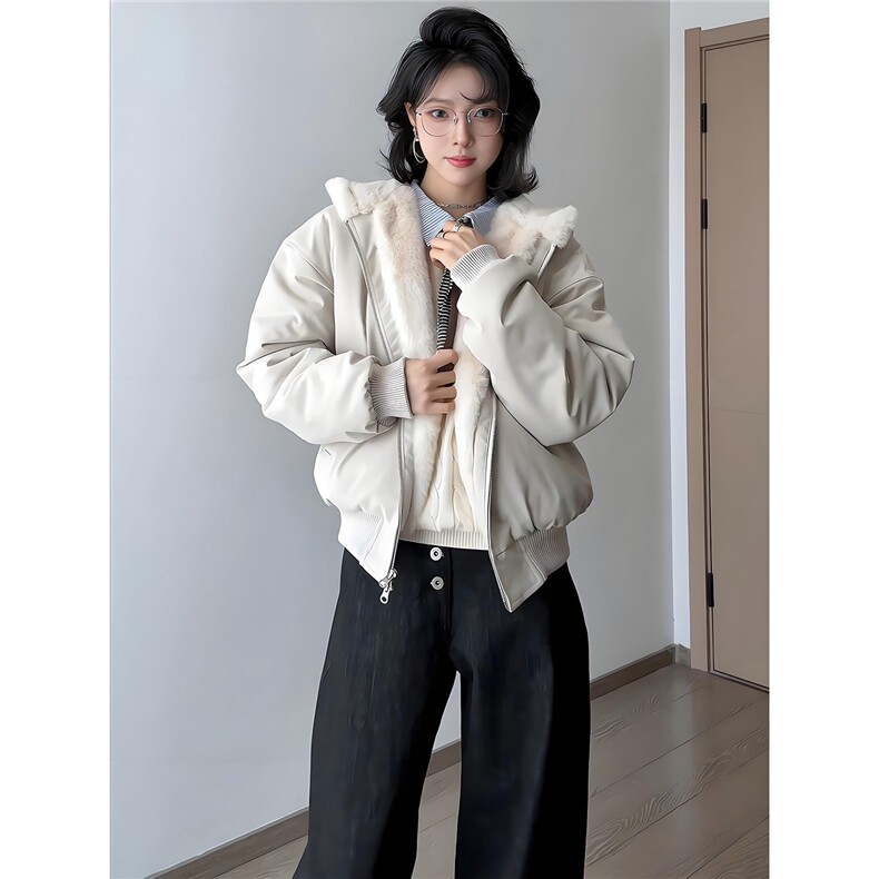 网图 美潮极简版防兔毛绒连帽座山雕 W1920/特P105图片