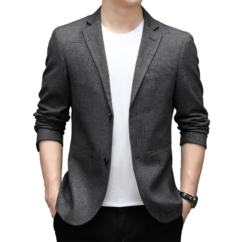 2023新款男士冬季休闲中年男款纯色外套秋冬款西服上衣MY807-P175图片