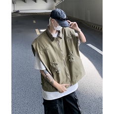 工装马甲男春秋季户外机能多口袋潮外穿休闲外套男马甲MJ612-P60，男装工装外套，星座302B-2