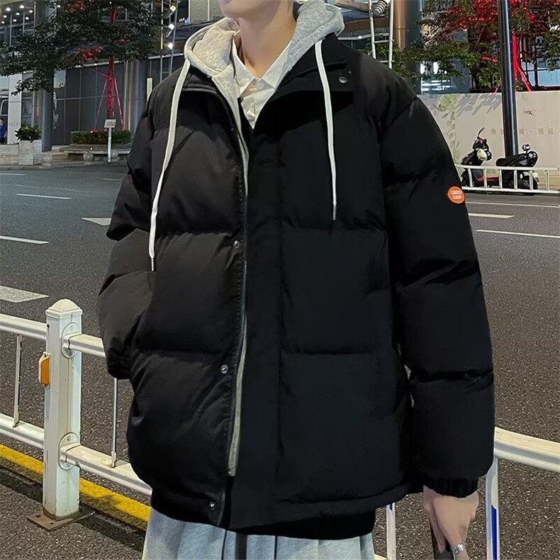 新款棉衣男士春秋冬季宽松休闲百搭连帽假两件棉服保暖M027,男装棉衣,星座1116A-1（原606A）
