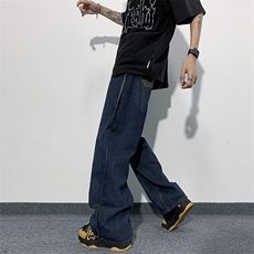 美式vibe裤子高街水洗牛仔裤男设计感小众拉链裤N1466P42，男装牛仔裤，星座1116-2