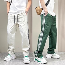 潮牌运动裤三道杠卫裤男女情侣春季休闲宽松嘻哈裤子MK569P40，男装休闲裤，星座1013-5