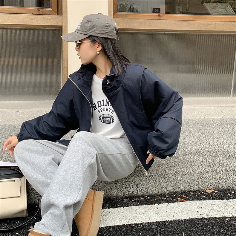 时尚立领拉链短款棉衣显瘦百搭保暖外套,女装棉衣/棉服,施恩睿棋