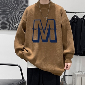 控68半高领毛衣男士大码针织衫男毛线衣男 M18260-P45 加绒款-P65图片