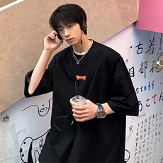 【】A003-QT10058-P30背后字母印花短袖T恤限49元港风，男装T恤，电商A003