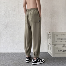 冰丝裤子男夏季薄款休闲长裤男士宽松潮牌九分运动裤男K0297-P35，男装休闲裤，星座308B-1
