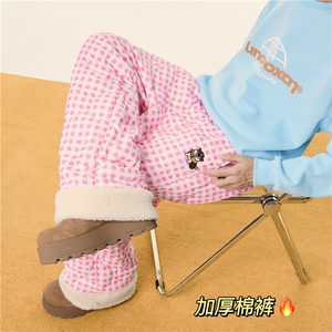 抖音品质冬季加棉加厚保暖格子宽松休闲棉裤B315-K912-P65控88图片