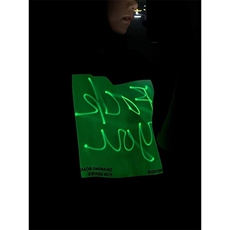 夜光画板T恤趣味荧光绿印花曼巴棉短袖B386-DB86-批35-控58，男装T恤，电商B386