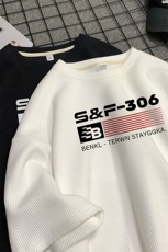 320g高克重磅藏青色新疆棉短袖T恤男纯棉三本针oversize半截袖夏，男装T恤，电商B367