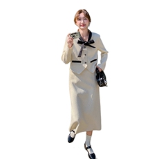 现货-2025春季新款时尚气质小香风套装女高级感外套半身裙两件套，女装套装/套裙，1D102-1