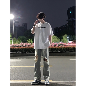 B221 美式ins高街暗黑系小众拉链直筒牛仔裤 LK23073-P65 控88图片