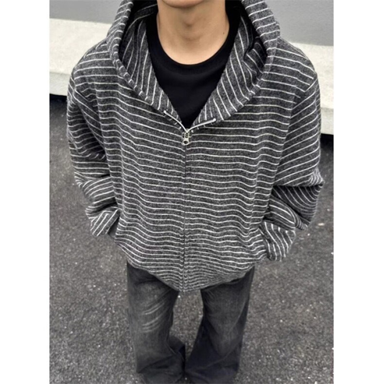原宿新款简约文艺气质高质量条纹卫衣潮流ins日系慵懒MW01,男装卫衣,星座1116A（原606A-3）