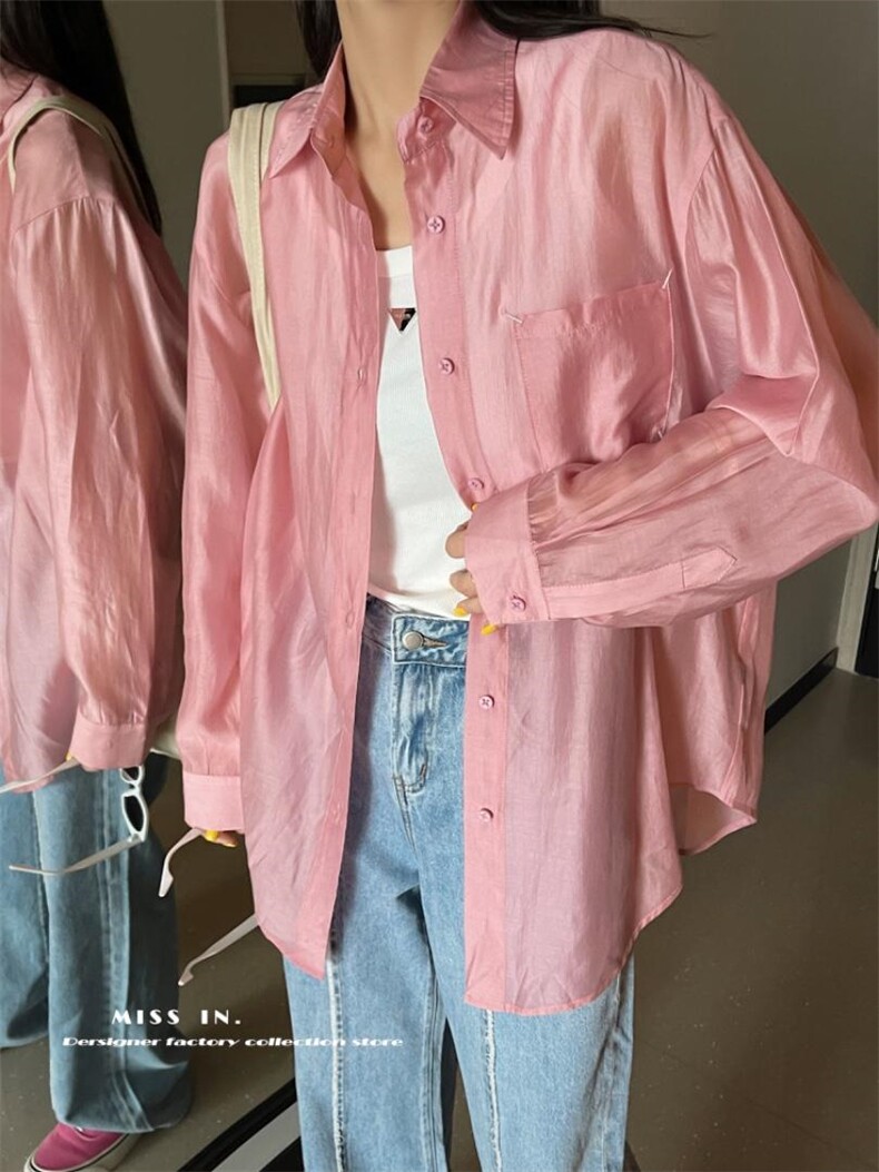 现货面料衬衫款防晒衣，女装衬衫，蜜思印·金