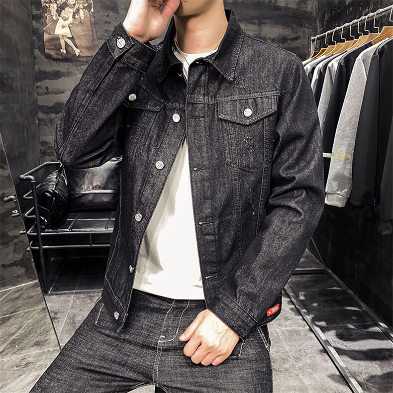 店主风男士牛仔外套秋季新款衣服韩版潮流大码百搭夹克8123-P75,男装夹克,电商A318