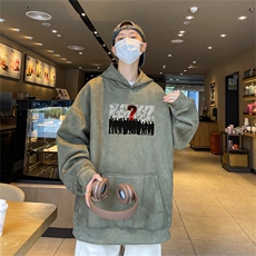 特P43控78秋季360G麂皮绒印花宽松休闲连帽卫衣JWY3272，男装卫衣，电商B370