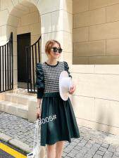 针织拼接连衣裙，女装连衣裙，千百莲