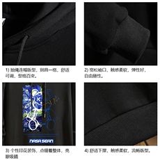 纯棉连帽卫衣男大码运动帽衫宽松薄砖墙WY2290-P35，男装卫衣，电商A040A