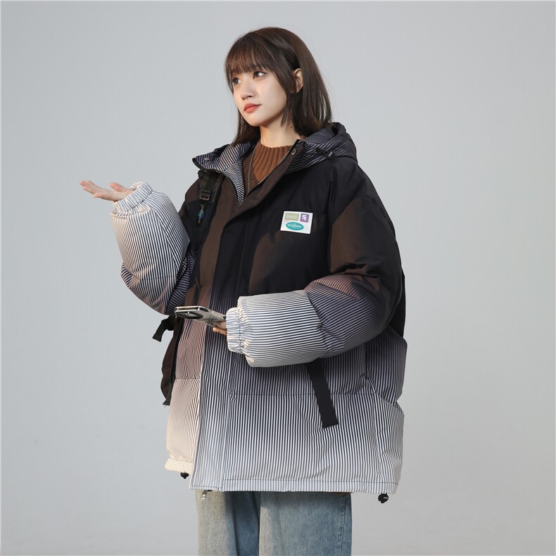 XZ-230-1MY09中性风青春活力简约扎染渐变休闲连帽棉服P128控158,男装棉衣,星座230-1