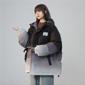XZ-230-1MY09中性风青春活力简约扎染渐变休闲连帽棉服P128控158图片