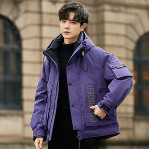 冬季白鸭绒冬男士连帽工装羽绒服23111-P415图片