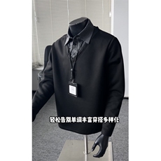 现货秋装新款衬衫领假两件卫衣外套内搭潮男女CS07特P48，男装衬衫，电商C310