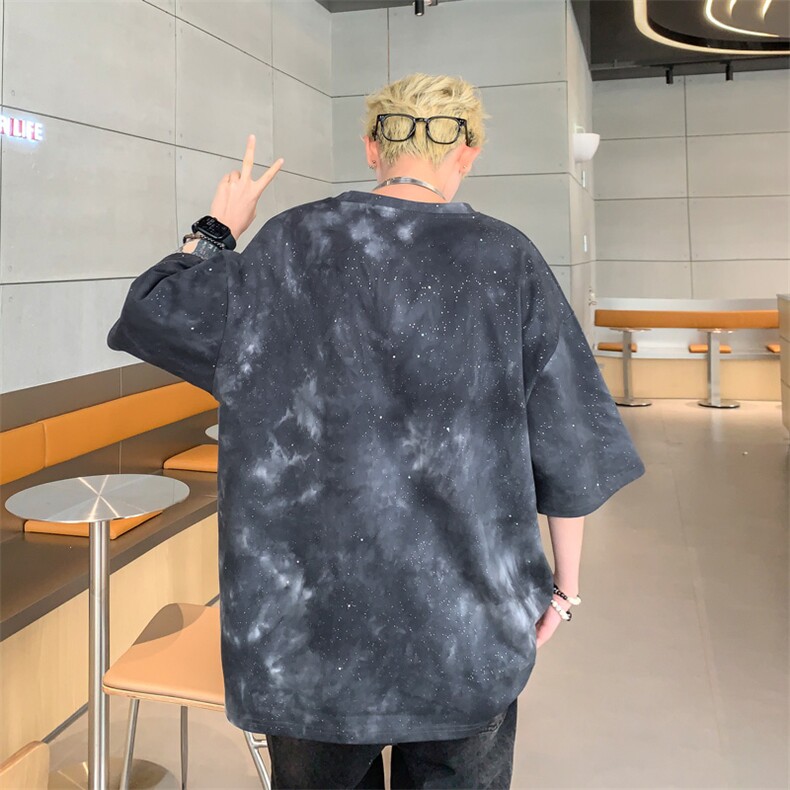 量大优供视频纯棉星空满天星短袖t恤男CP56-特p：28,男装T恤,电商B371