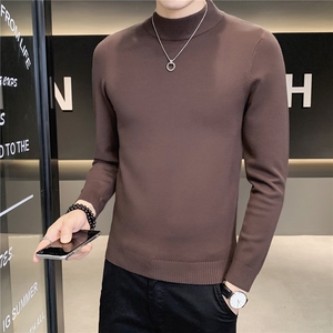 12色纯色毛衣打底衫男 秋冬内搭半高领修身针织衫M602特p35图片