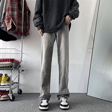 牛仔裤男女春季高街vibe潮牌美式街头修身微喇直筒裤子72622-p43，男装牛仔裤，星座1008-2